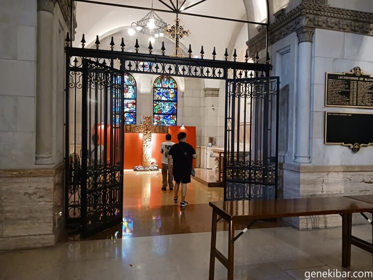 マニラ大聖堂の見学できるエリア