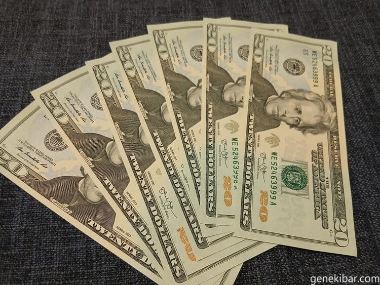 外貨両替ドルユーロから届いた紙幣