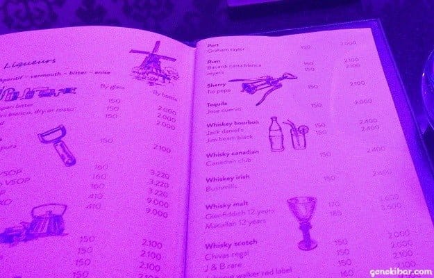 サンセットビーチバー＆グリルのメニュー