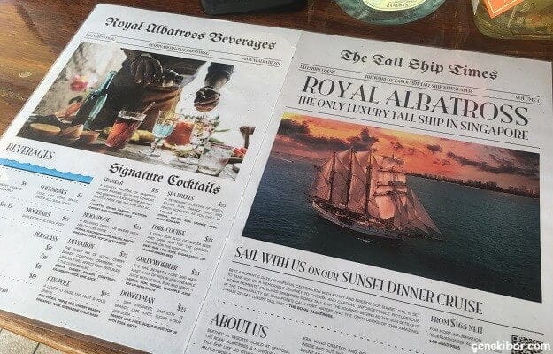 ロイヤルアルバトロスのメニュー表