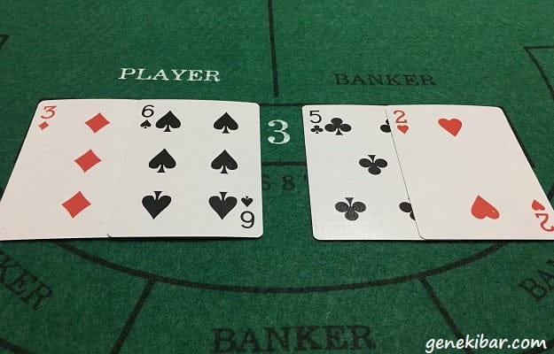 バカラでプレイヤーが９、バンカーが７