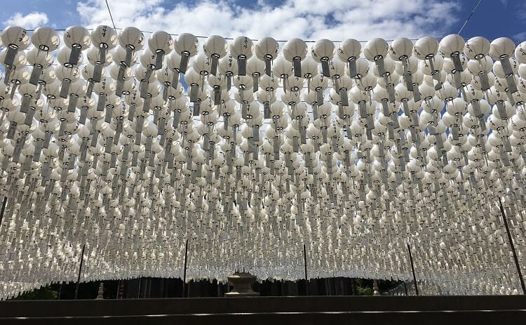 頭上に広がる風鈴のようなもの