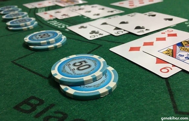 ブラックジャックでのスプリット1ハンド、ダブルダウン2ハンド