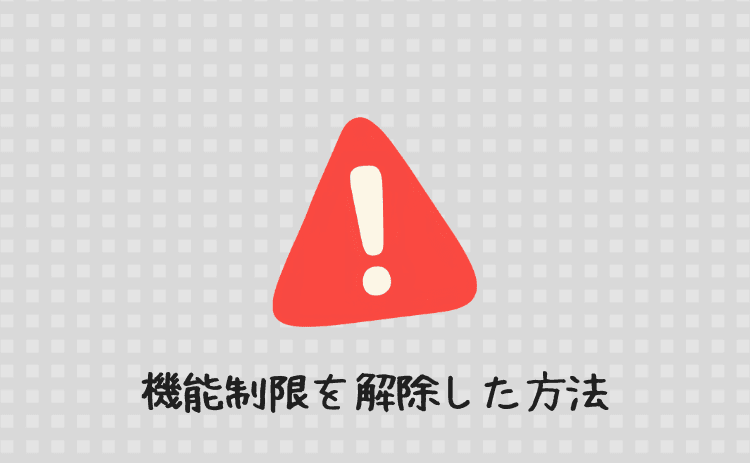 機能制限を解除した方法