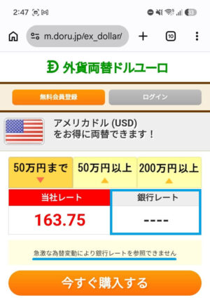 外貨両替ドルユーロの急激な変動
