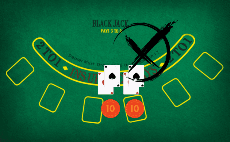 ブラックジャックのスプリット失敗