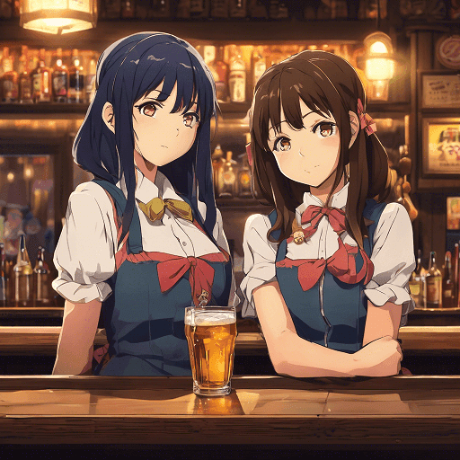 パブでビールを売る女性