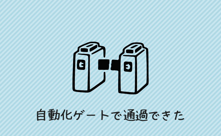 自動化ゲートで通過できた